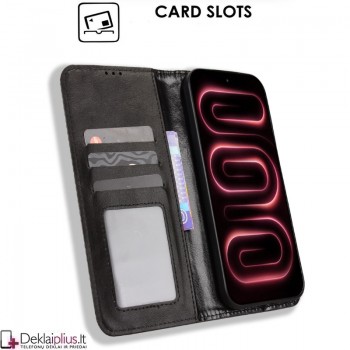 Dirbtinės odos atverčiamas dėklas su skyreliais - juodas (Xiaomi Poco F9 Pro) Dirbtinės odos atverčiamas dėklas su skyreliais - juodas (Xiaomi Poco F9 Pro)